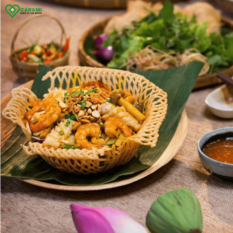 Phở Sắn chiên phồng sốt tôm nấm